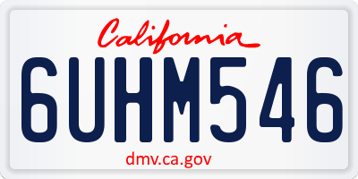 CA license plate 6UHM546