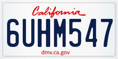 CA license plate 6UHM547