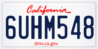 CA license plate 6UHM548