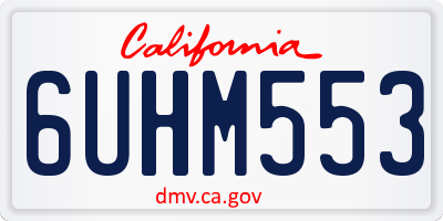 CA license plate 6UHM553