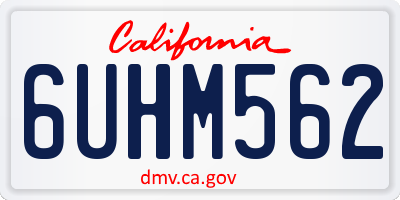 CA license plate 6UHM562