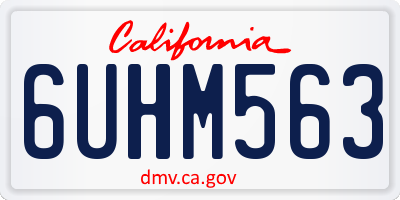 CA license plate 6UHM563