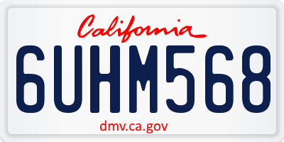 CA license plate 6UHM568