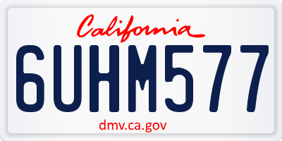 CA license plate 6UHM577