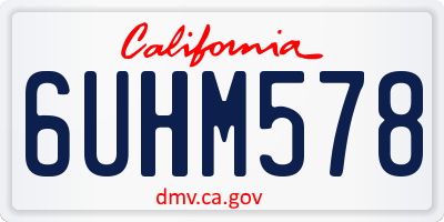 CA license plate 6UHM578