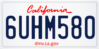 CA license plate 6UHM580