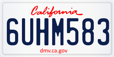 CA license plate 6UHM583