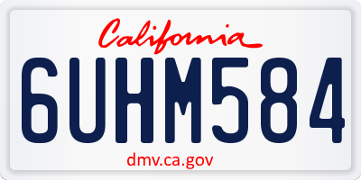 CA license plate 6UHM584