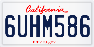 CA license plate 6UHM586