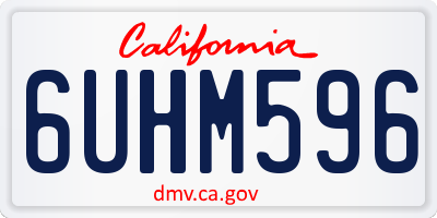 CA license plate 6UHM596