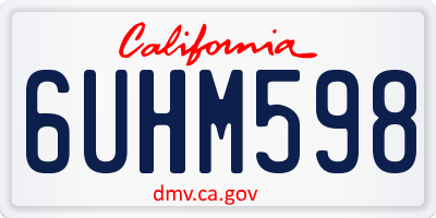 CA license plate 6UHM598