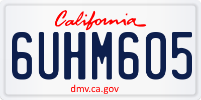 CA license plate 6UHM605
