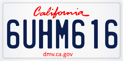 CA license plate 6UHM616