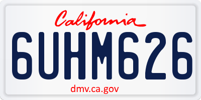 CA license plate 6UHM626