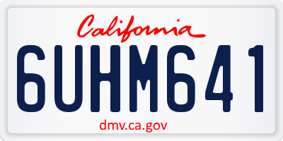 CA license plate 6UHM641