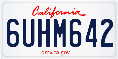 CA license plate 6UHM642