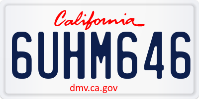 CA license plate 6UHM646