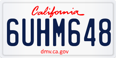CA license plate 6UHM648