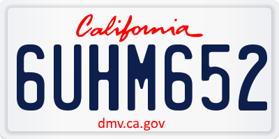 CA license plate 6UHM652