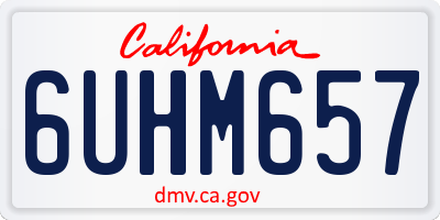 CA license plate 6UHM657