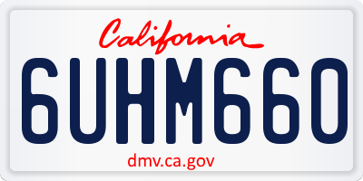 CA license plate 6UHM660