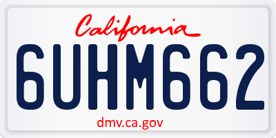 CA license plate 6UHM662