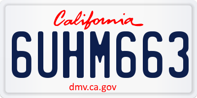 CA license plate 6UHM663