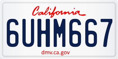 CA license plate 6UHM667