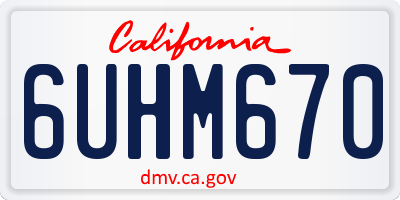 CA license plate 6UHM670