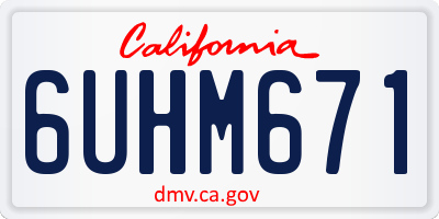 CA license plate 6UHM671