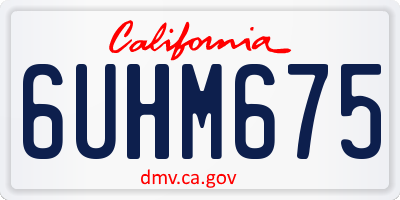 CA license plate 6UHM675