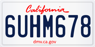 CA license plate 6UHM678