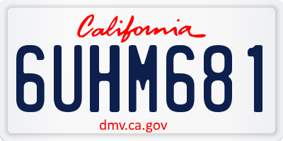 CA license plate 6UHM681