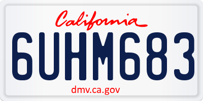 CA license plate 6UHM683