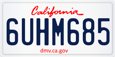 CA license plate 6UHM685