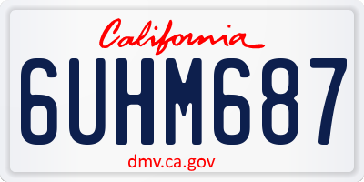 CA license plate 6UHM687