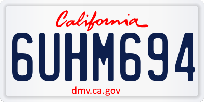 CA license plate 6UHM694