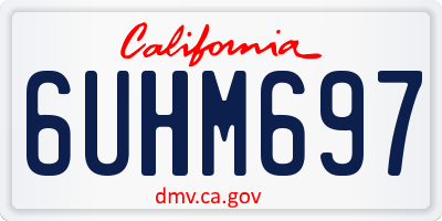 CA license plate 6UHM697