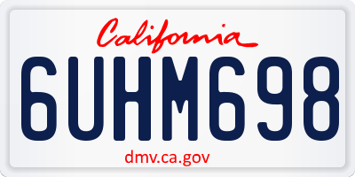 CA license plate 6UHM698