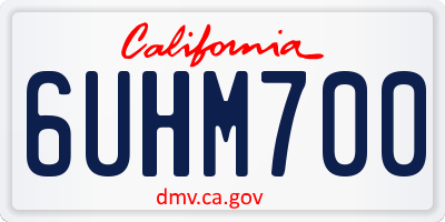 CA license plate 6UHM700