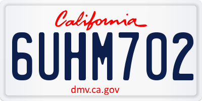 CA license plate 6UHM702