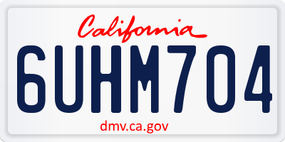 CA license plate 6UHM704