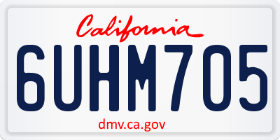 CA license plate 6UHM705