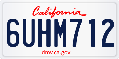 CA license plate 6UHM712
