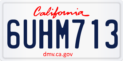 CA license plate 6UHM713