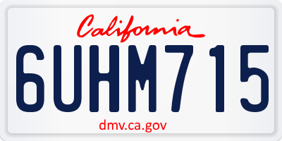CA license plate 6UHM715