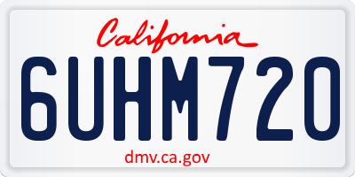 CA license plate 6UHM720