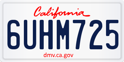 CA license plate 6UHM725