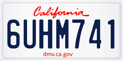 CA license plate 6UHM741