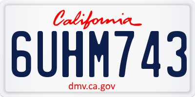 CA license plate 6UHM743